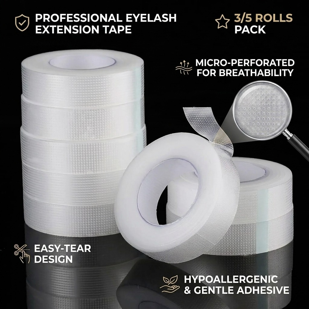 Eyelash Extension Eye Mask - 3/5 Rolls PE Lash Tape Breathable