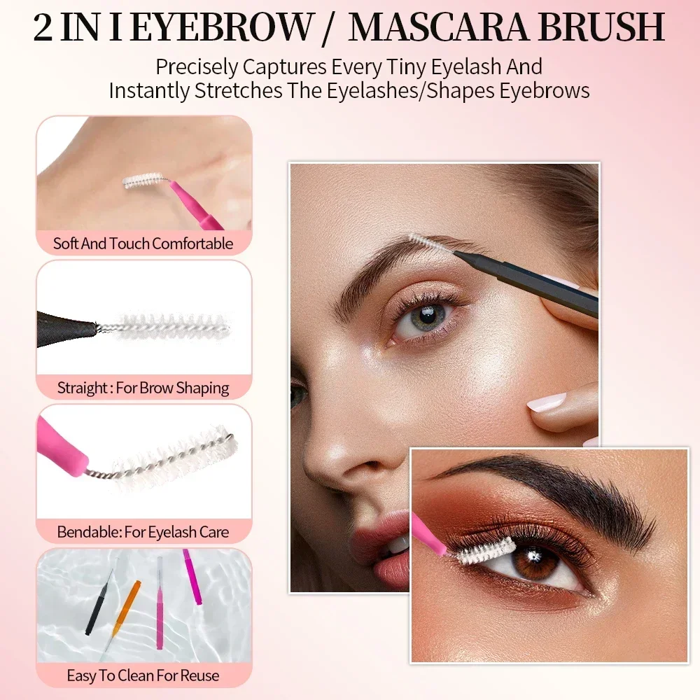 5/10/50PCS Mini Eyebrow Brush  - Eyelash Extension Cleaning ulasan dan harga