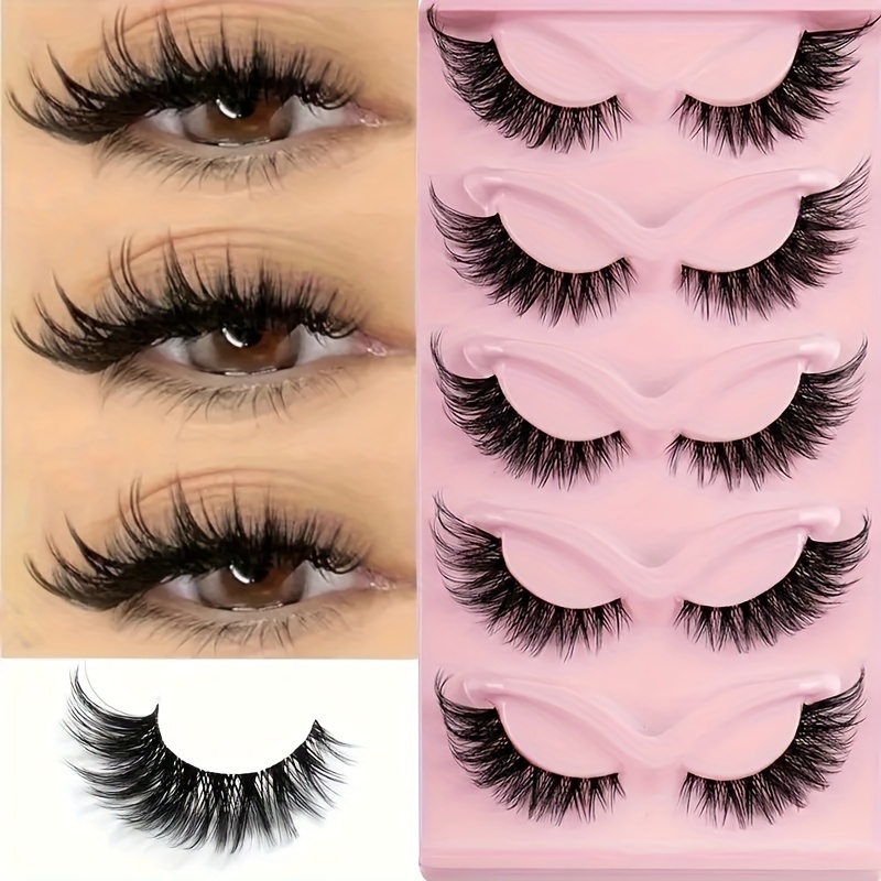5 Pairs Cat Eye False Eyelashe - Eyelash Extension Cat Eye ulasan dan harga