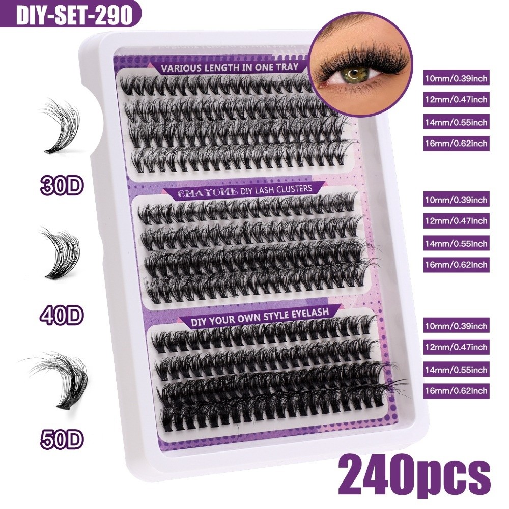 Natural Look False Eyelashes W - Eyelash Extension Wispy ulasan dan harga
