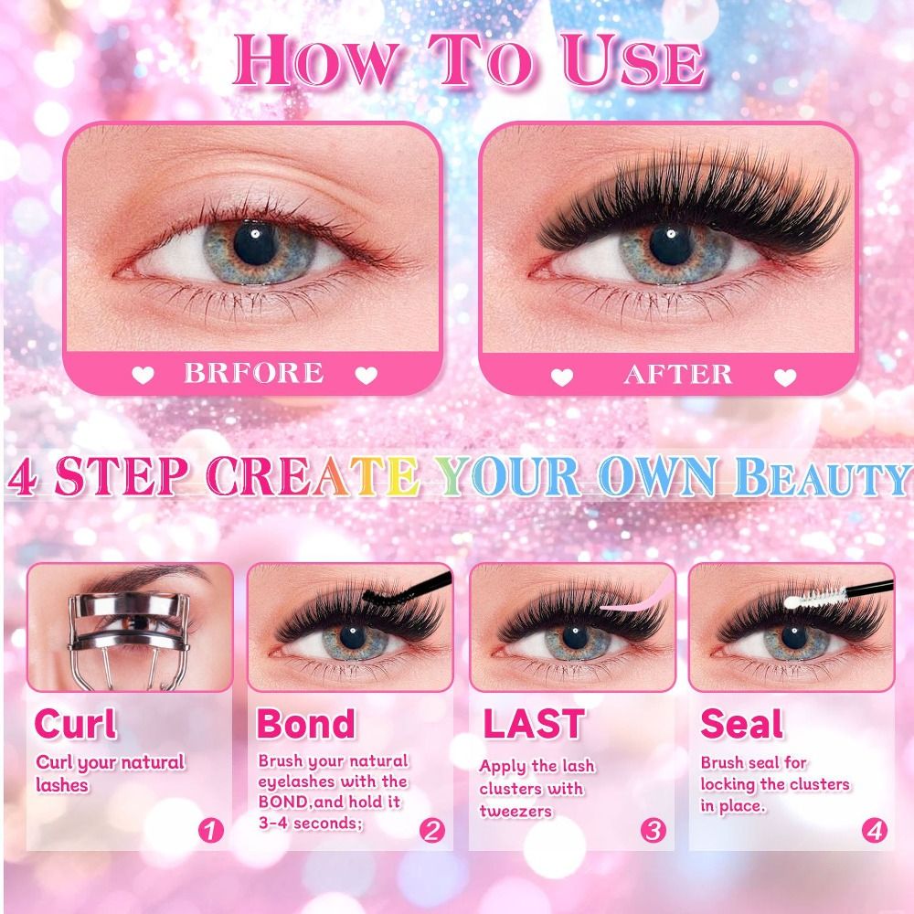 Natural Look False Eyelashes W - Eyelash Extension Wispy ulasan dan harga