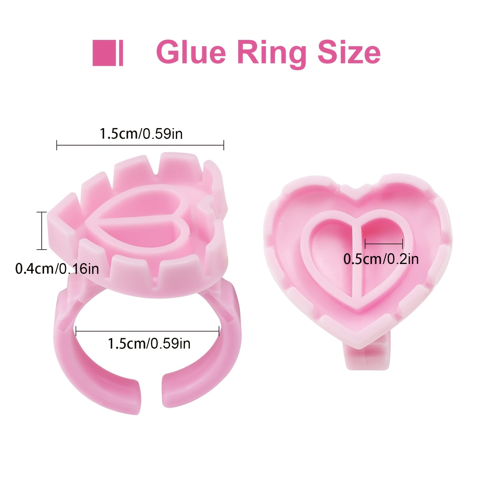 100PCSHeart Eyelash Glue Rings - Eyelash Extension Cleaning ulasan dan harga