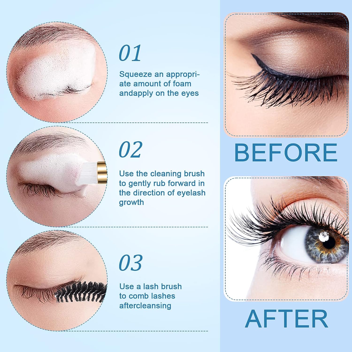 Eyelash Cleaning Set Lash Sham - Eyelash Extension Wash Kit ulasan dan harga