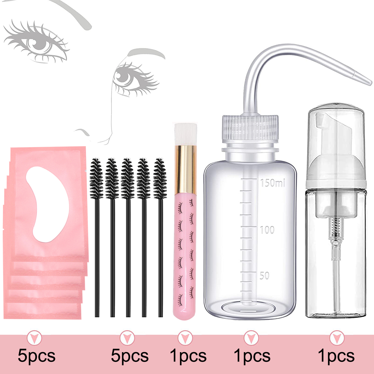 13Pcs Eyelash Extension Cleani - Eyelash Extension Wash Kit ulasan dan harga