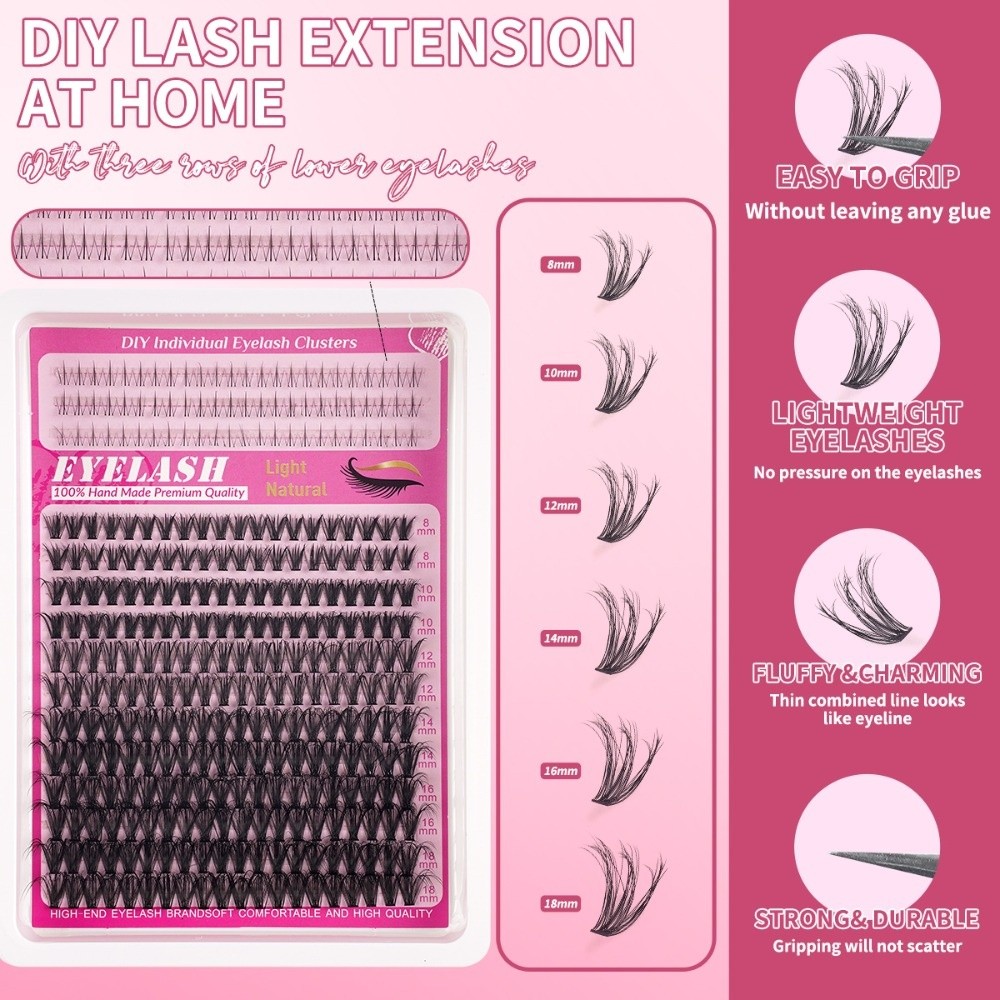8-18mm Length False Eyelashes  - Eyelash Extension Wispy ulasan dan harga