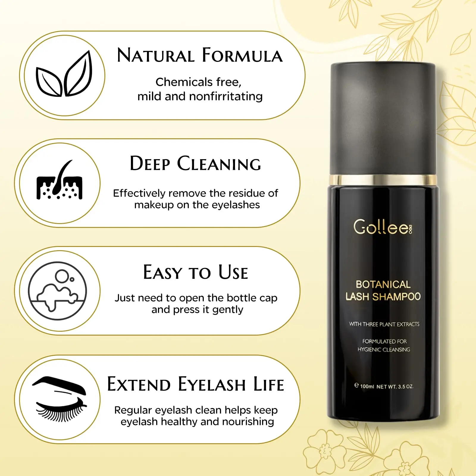 Gollee 100ml Cleaning Mousse B - Eyelash Extension Wash Kit ulasan dan harga