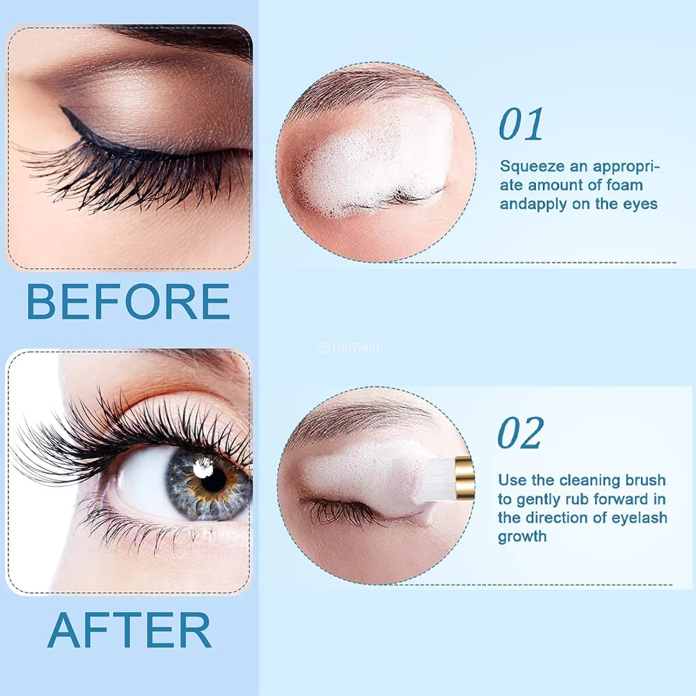 50/25Pcs Eyelash Extension Rem - Eyelash Extension Wash Kit ulasan dan harga
