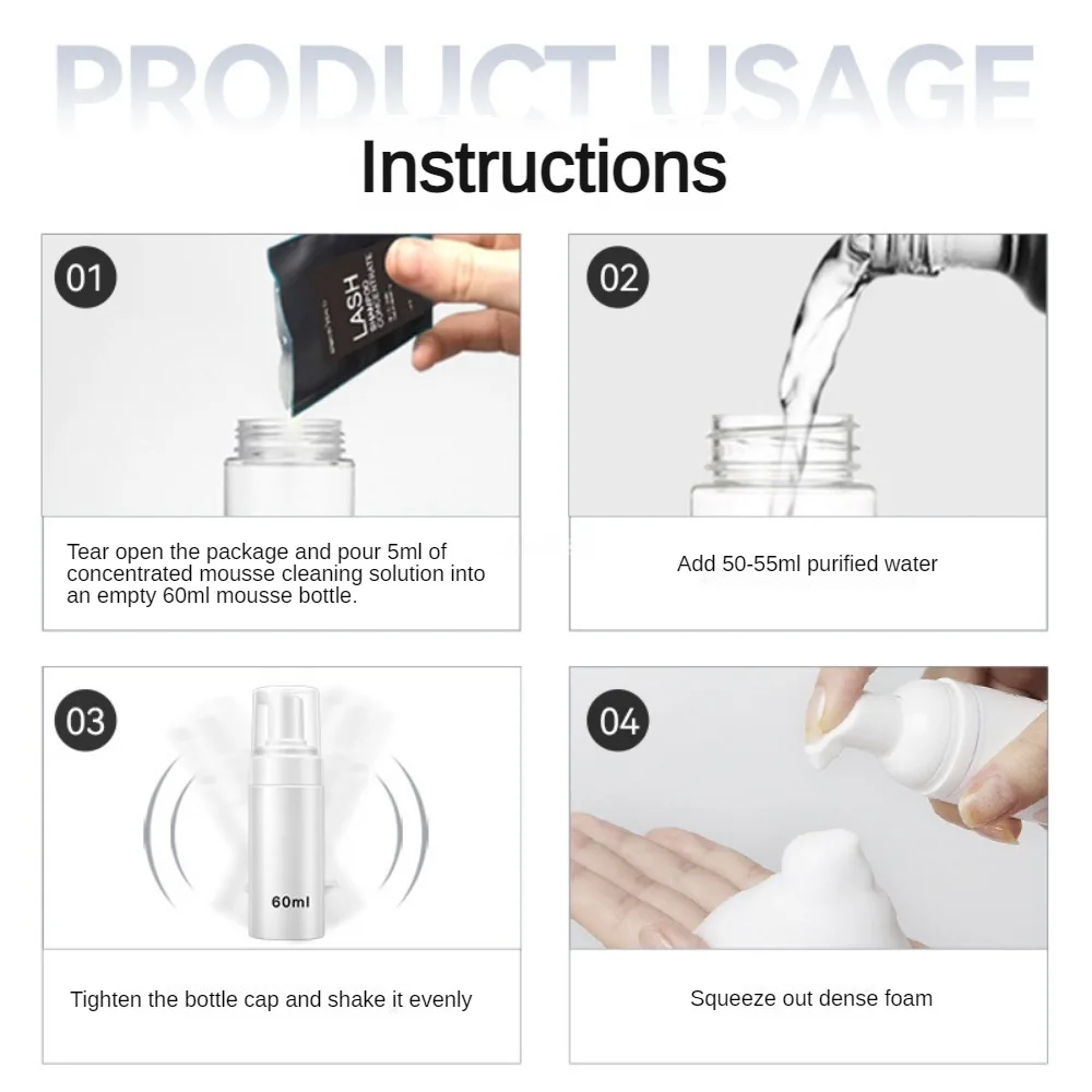 50/25Pcs Eyelash Extension Rem - Eyelash Extension Wash Kit ulasan dan harga